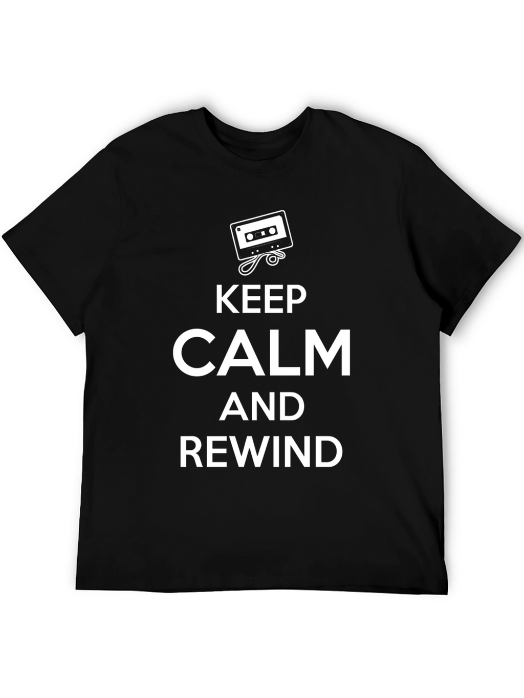 Keep Calm and Rewind Black T-Shirt