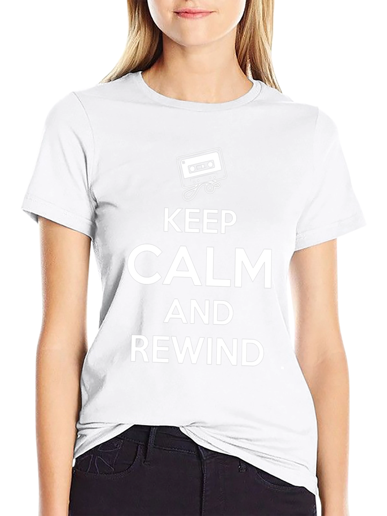 Keep Calm and Rewind Black T-Shirt