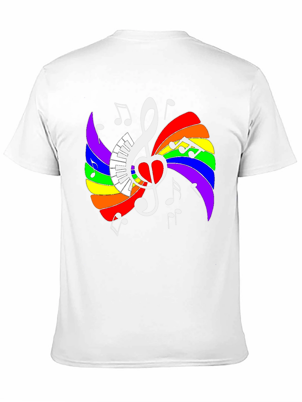 Rainbow Music Heart Graphic Tee - Stylish Unisex Shirt
