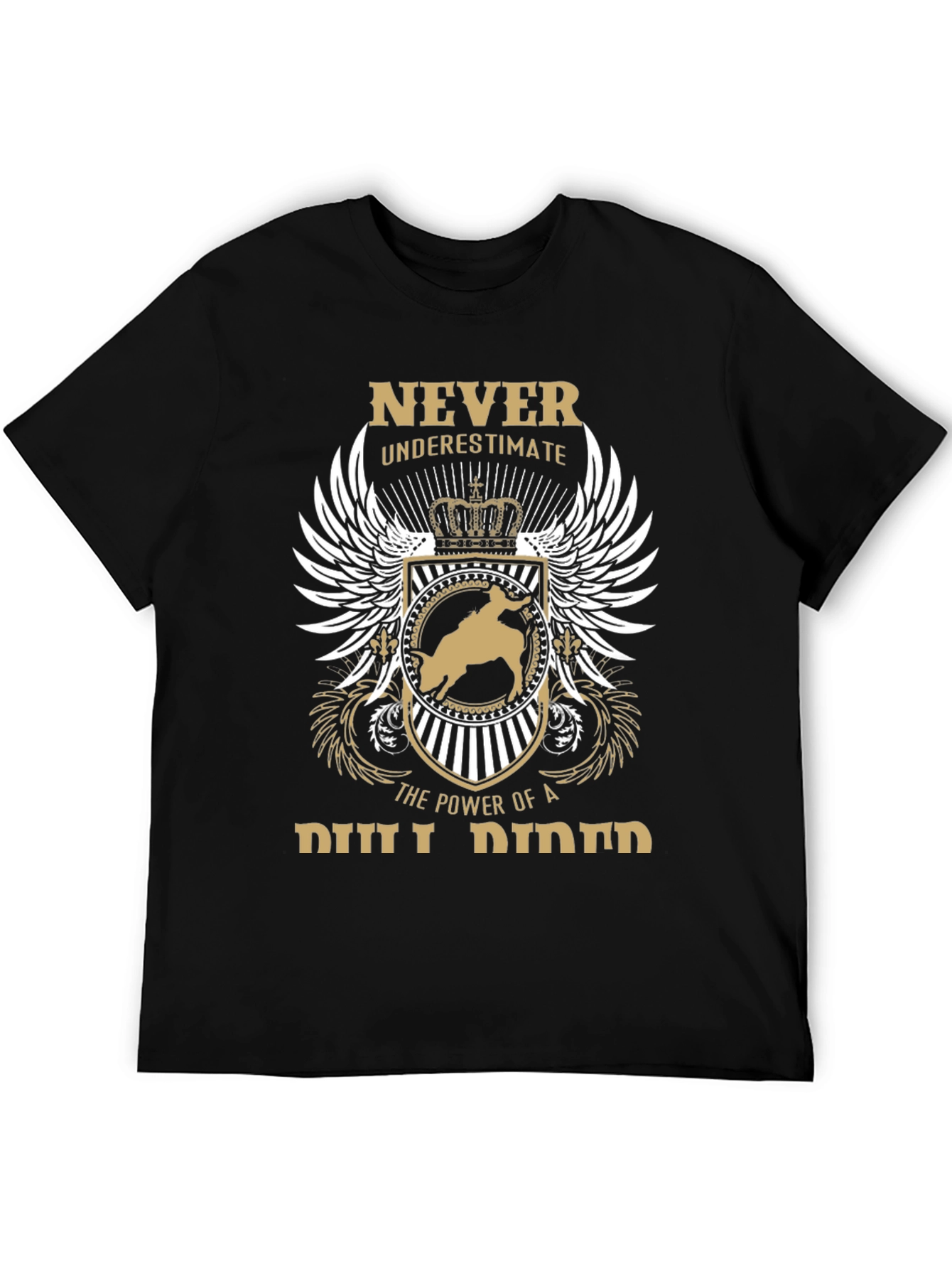Never Underestimate Bull Rider Graphic T-Shirt