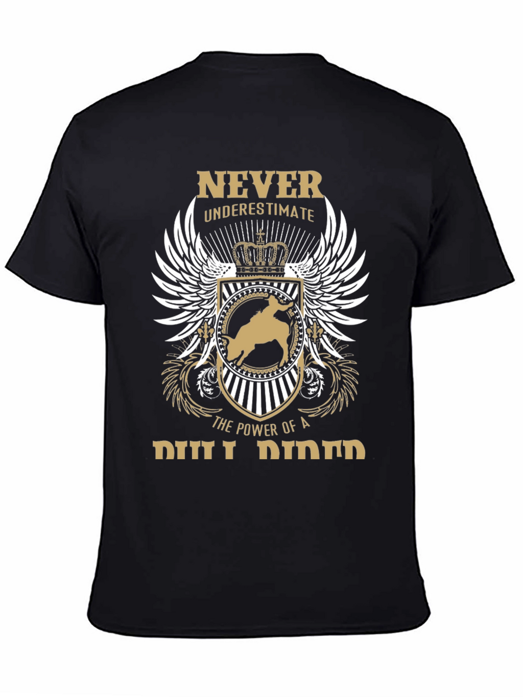 Never Underestimate Bull Rider Graphic T-Shirt