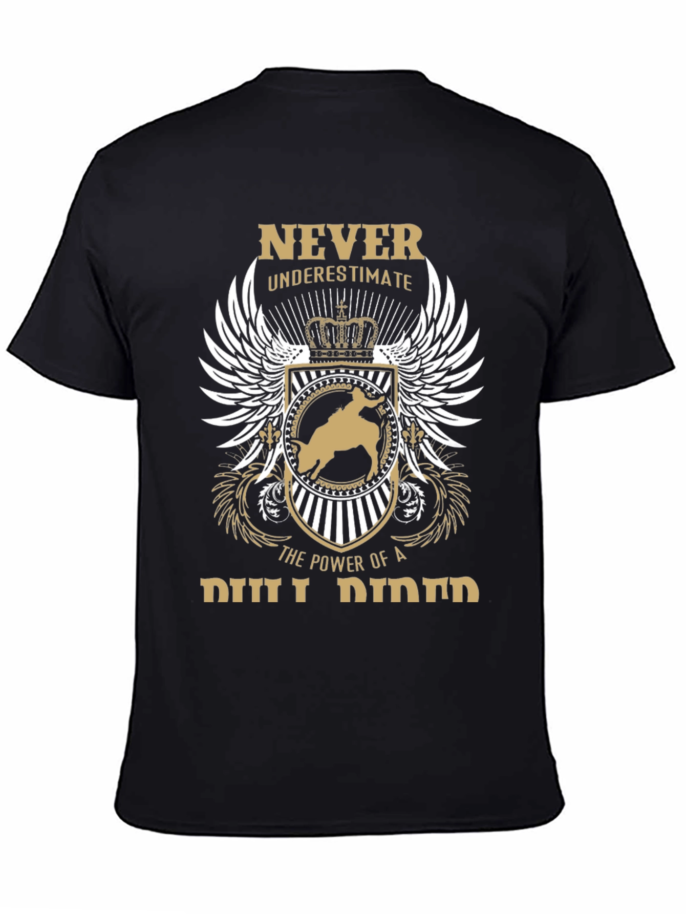 Never Underestimate Bull Rider Graphic T-Shirt