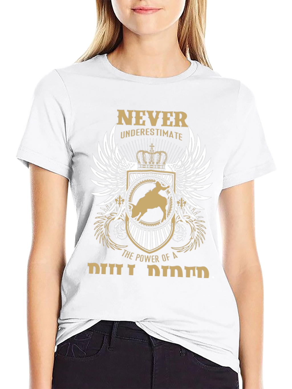 Never Underestimate Bull Rider Graphic T-Shirt