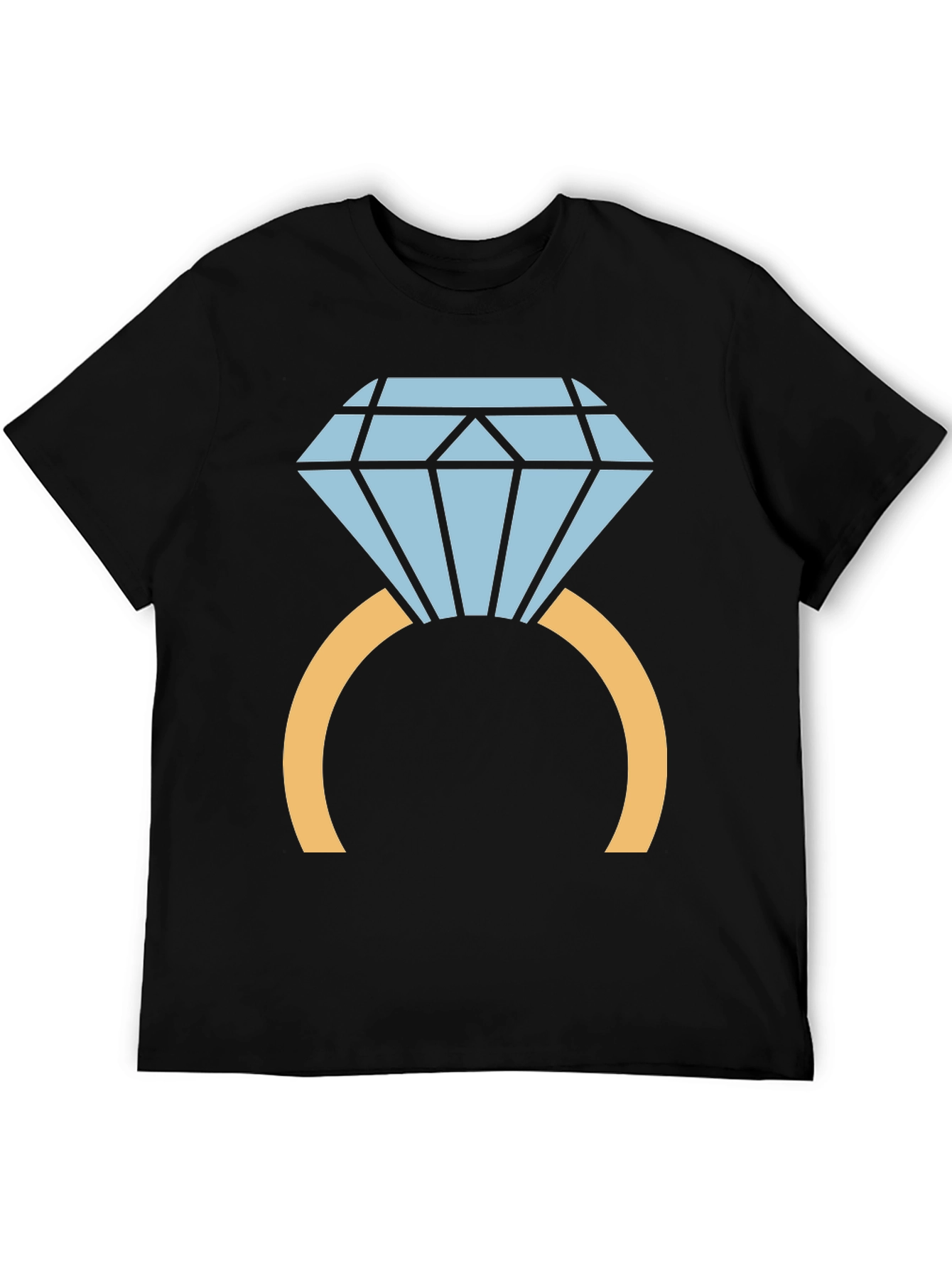 Diamond Ring Graphic Tee - Stylish Black T-Shirt