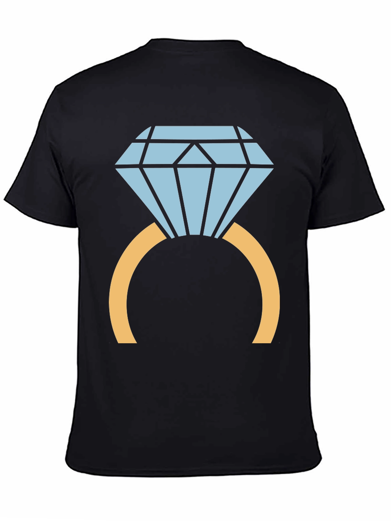 Diamond Ring Graphic Tee - Stylish Black T-Shirt