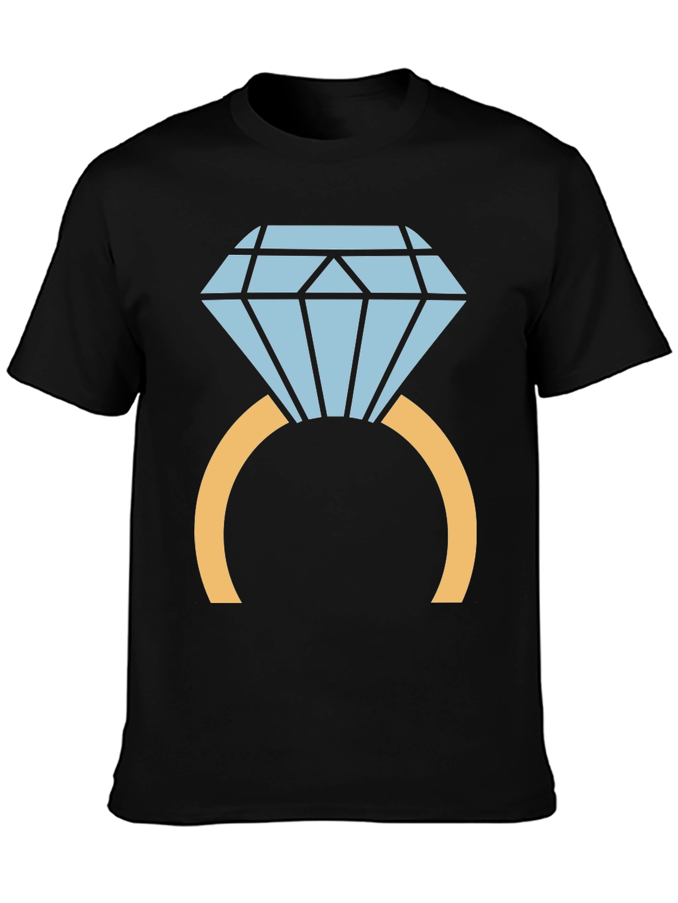 Diamond Ring Graphic Tee - Stylish Black T-Shirt