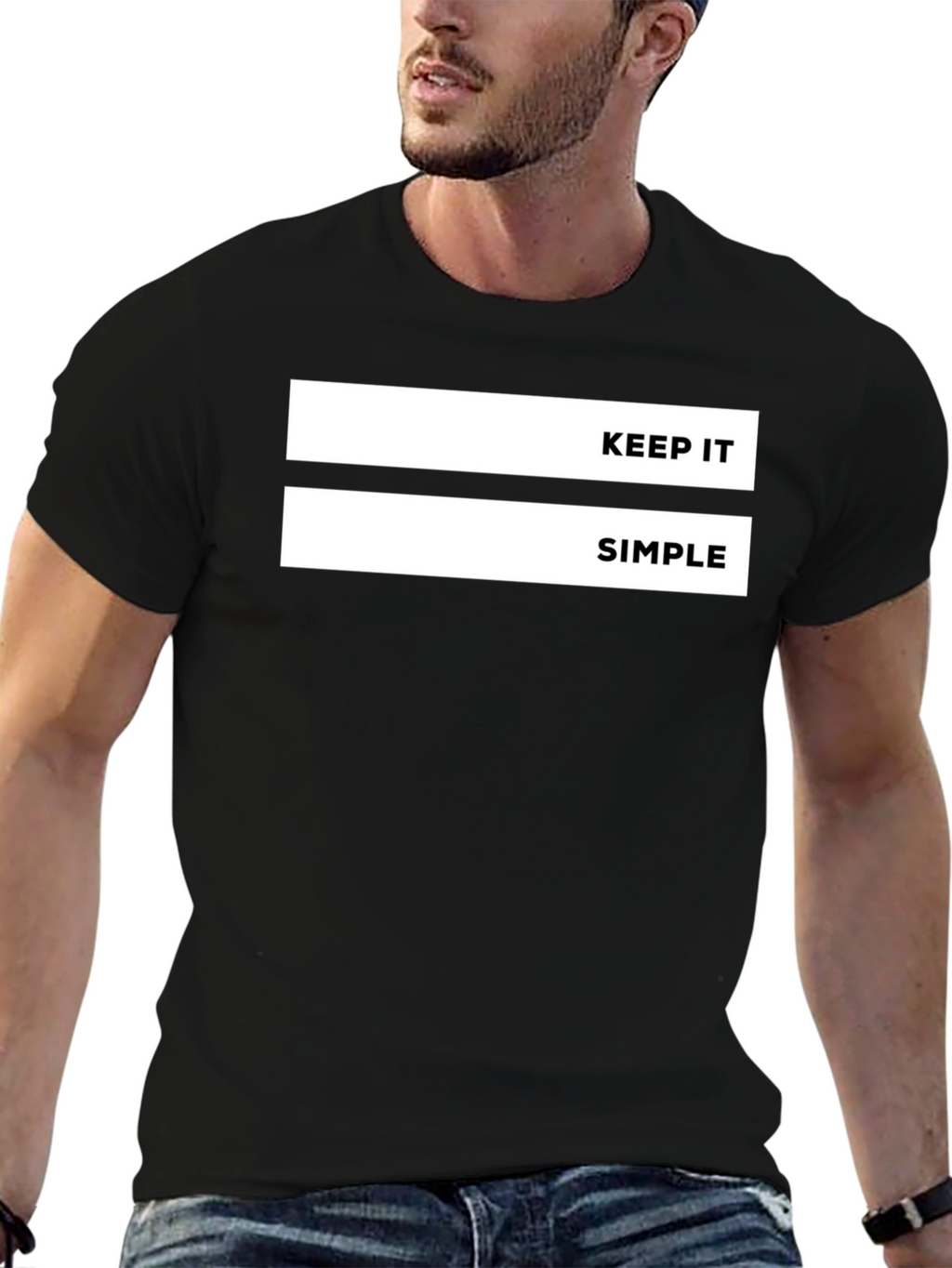 Keep It Simple Graphic Tee - Black Casual T-Shirt
