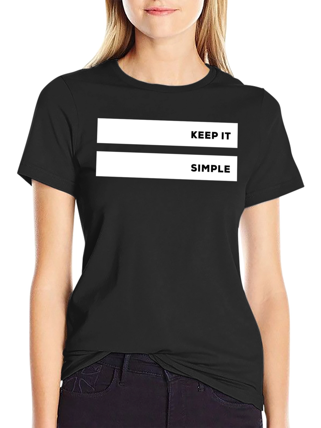 Keep It Simple Graphic Tee - Black Casual T-Shirt