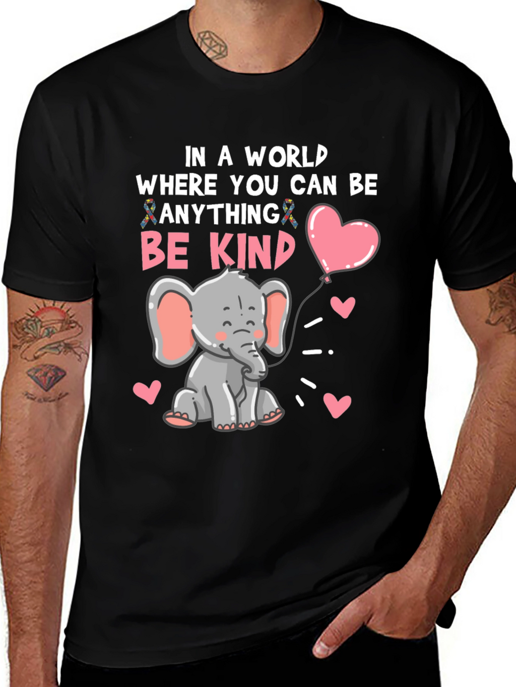 Be Kind Elephant Graphic Tee - Soft Cotton
