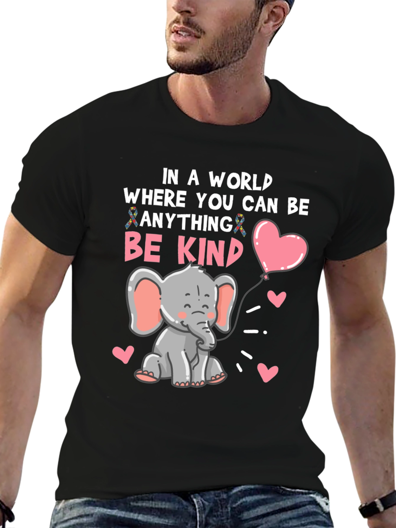 Be Kind Elephant Graphic Tee - Soft Cotton
