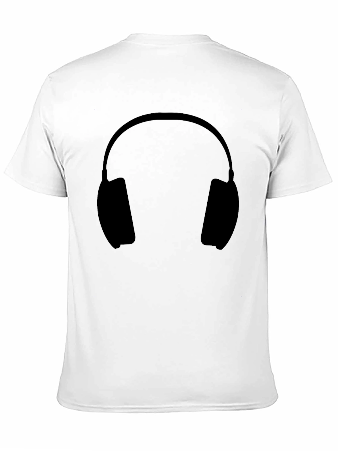 Headphone Graphic Tee - Stylish Black Cotton T-Shirt