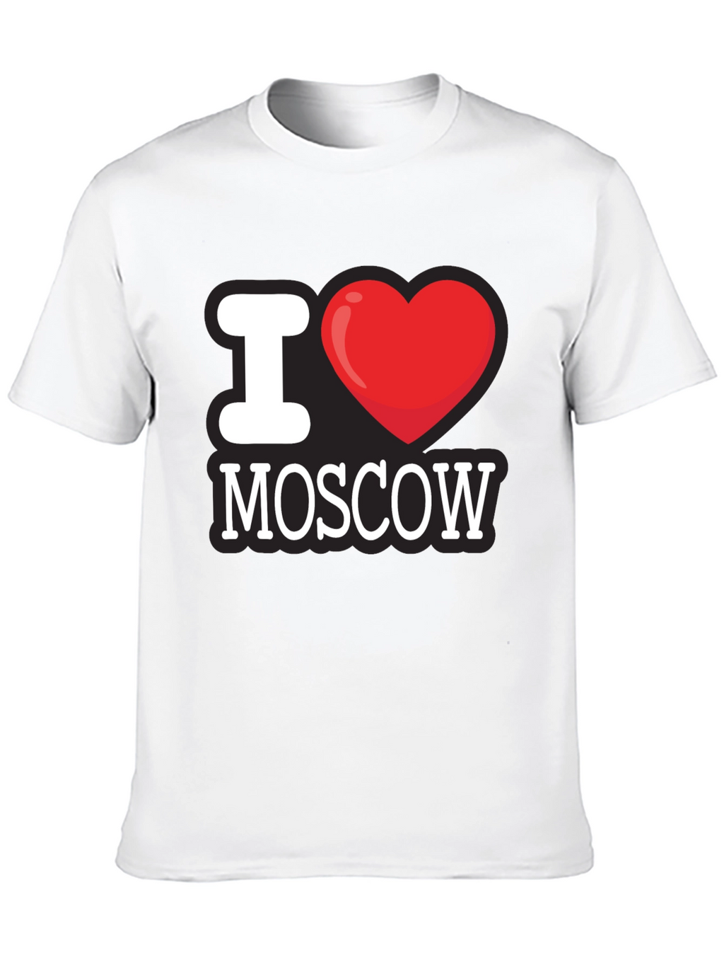 I Love Moscow T-Shirt - Black Crew Neck Tee