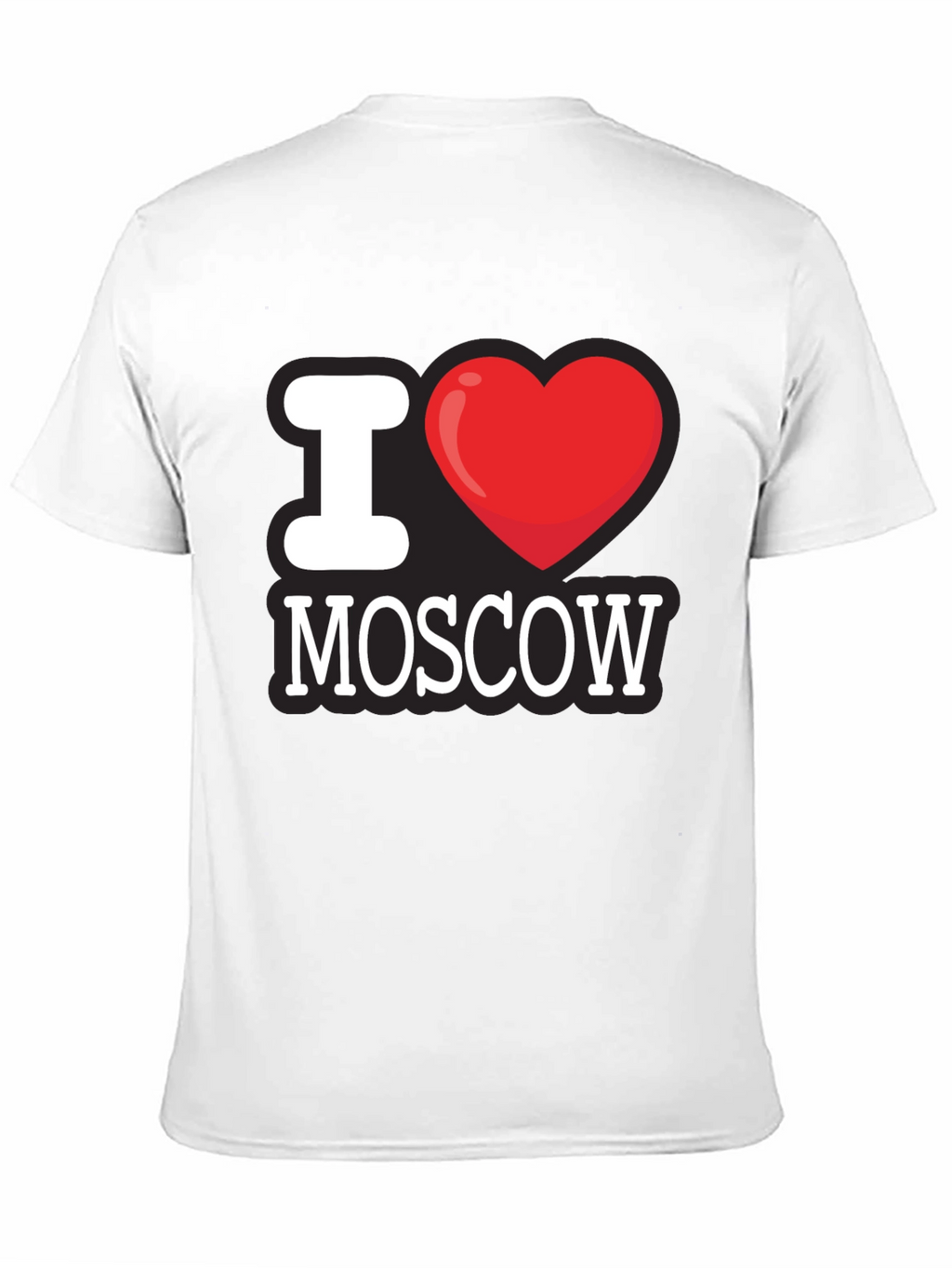 I Love Moscow T-Shirt - Black Crew Neck Tee