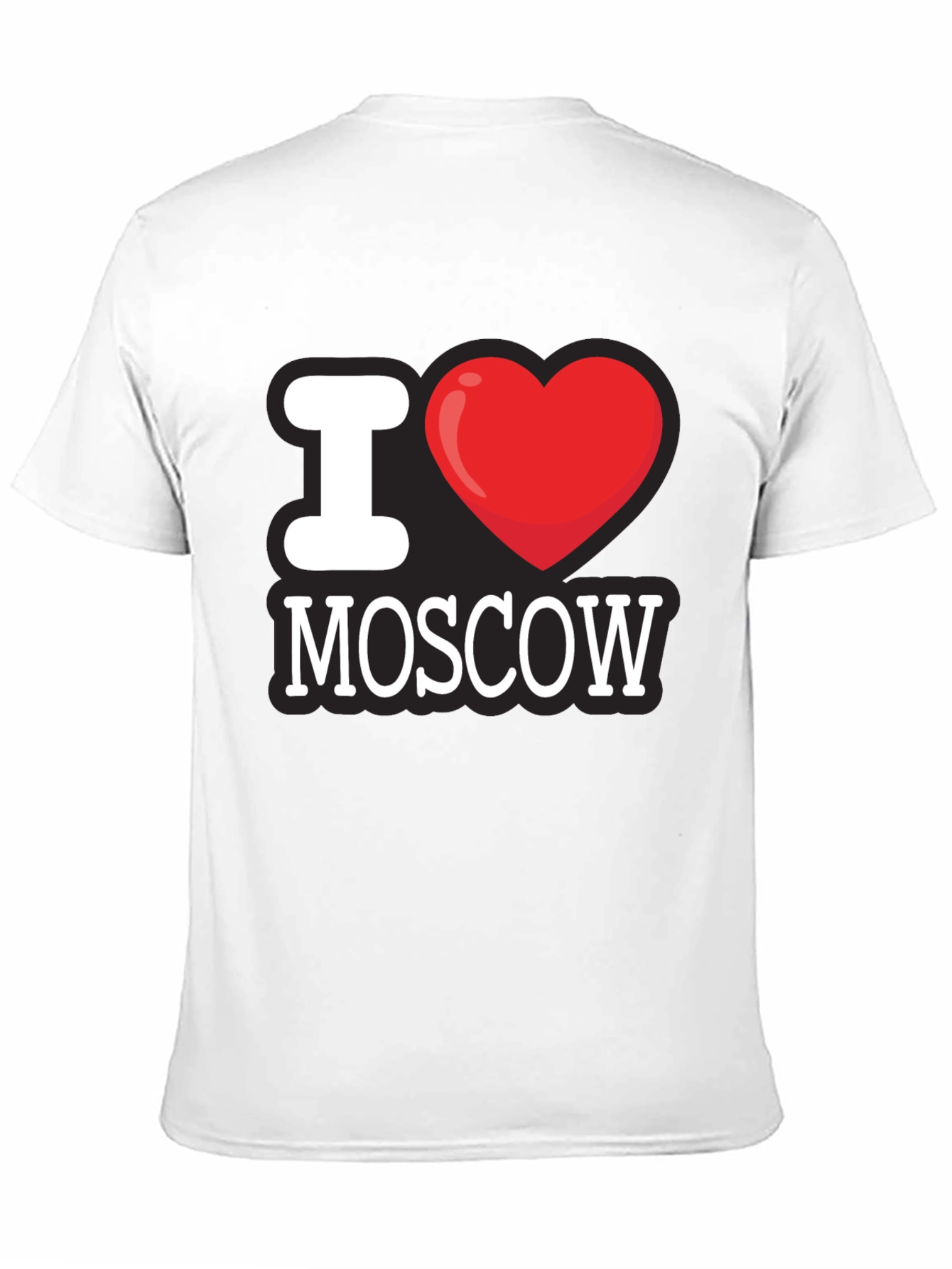 I Love Moscow T-Shirt - Black Crew Neck Tee