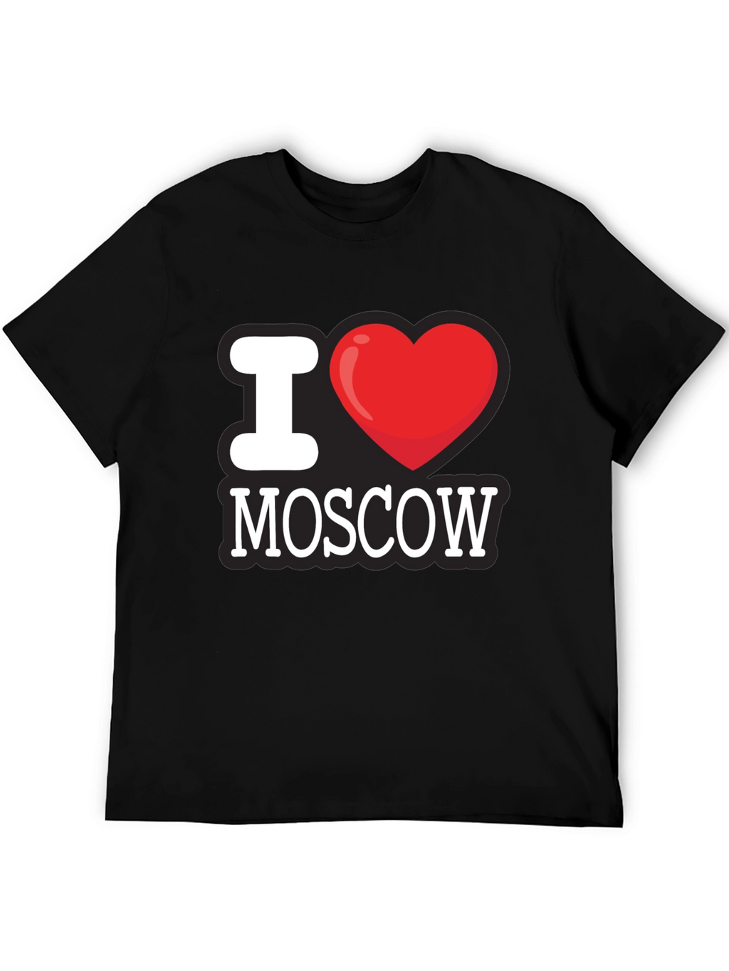 I Love Moscow T-Shirt - Black Crew Neck Tee