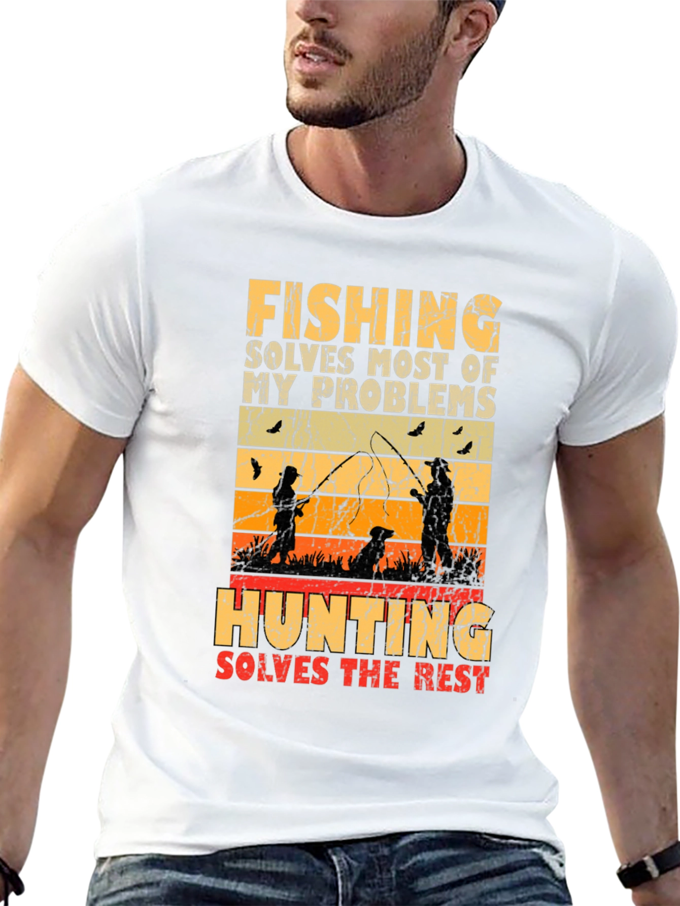 Fishing & Hunting T-Shirt - Solves Most Problems