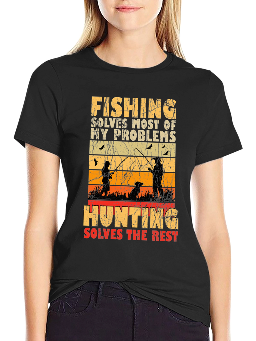 Fishing & Hunting T-Shirt - Solves Most Problems