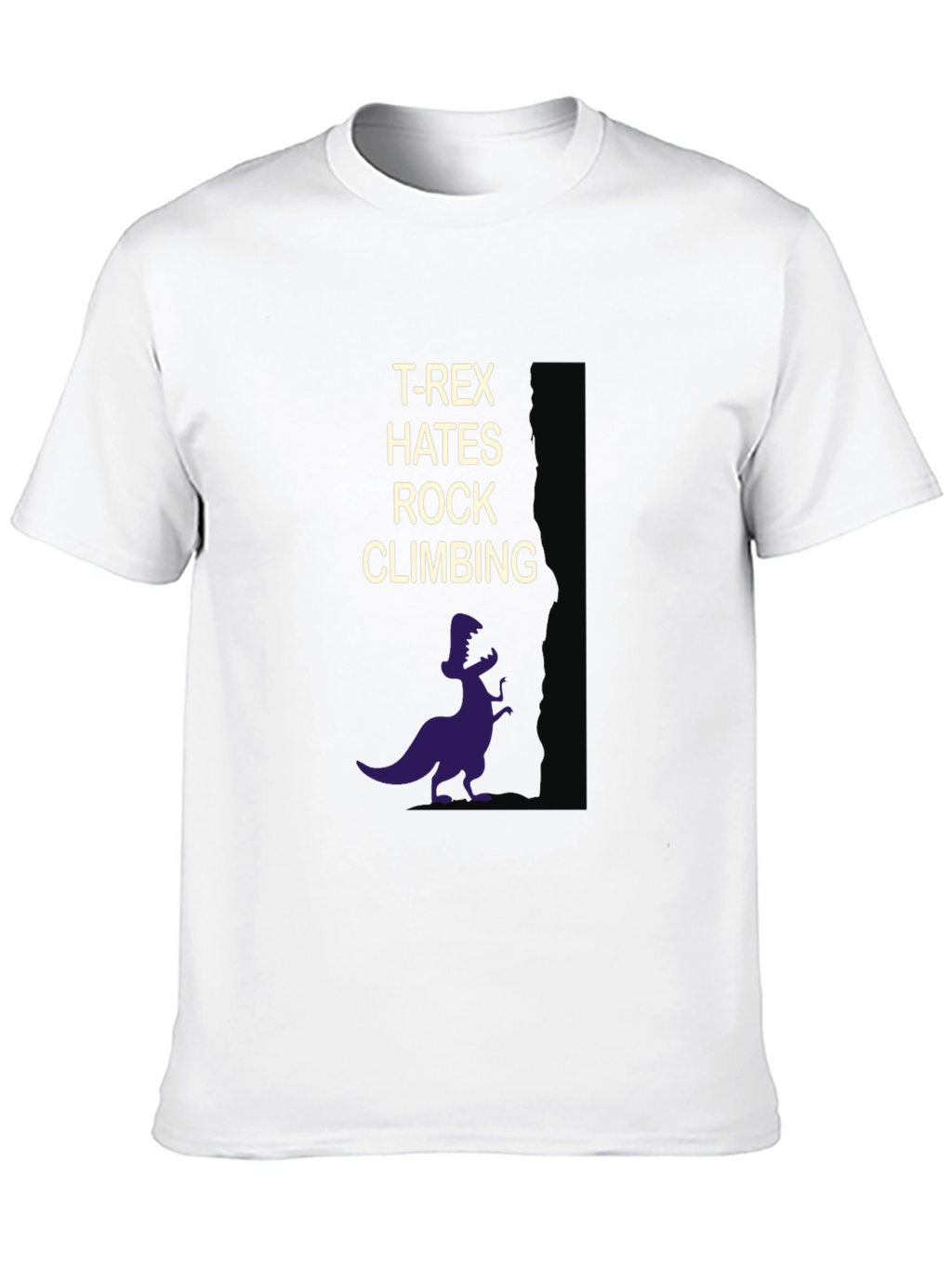 T-Rex Hates Rock Climbing Funny Graphic T-Shirt