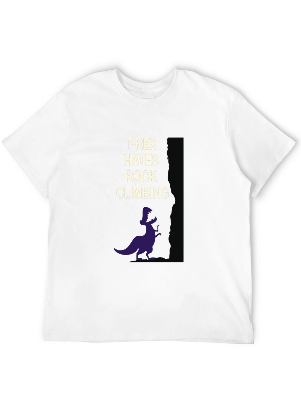 T-Rex Hates Rock Climbing Funny Graphic T-Shirt