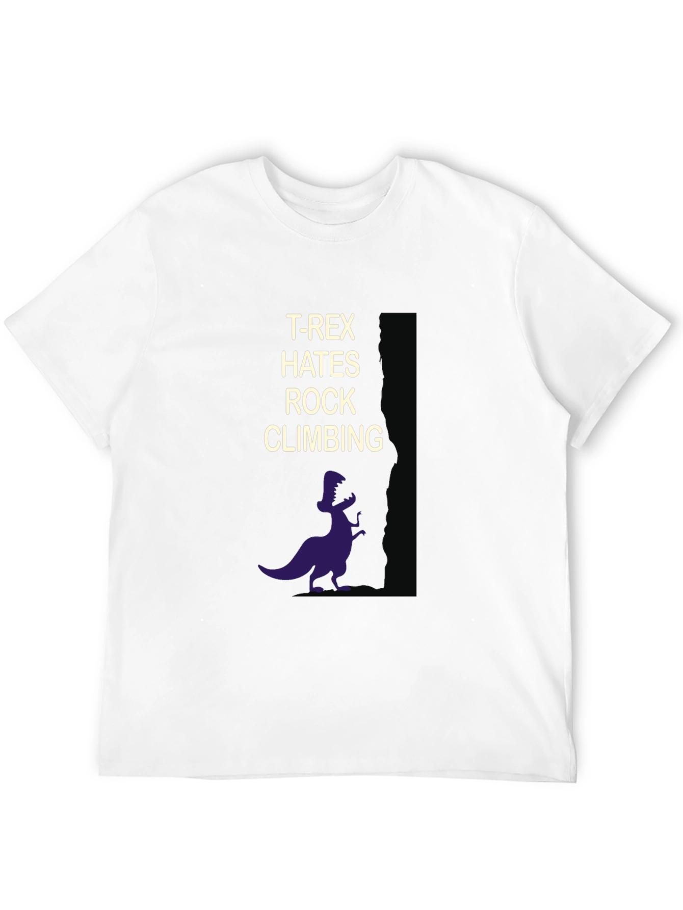 T-Rex Hates Rock Climbing Funny Graphic T-Shirt