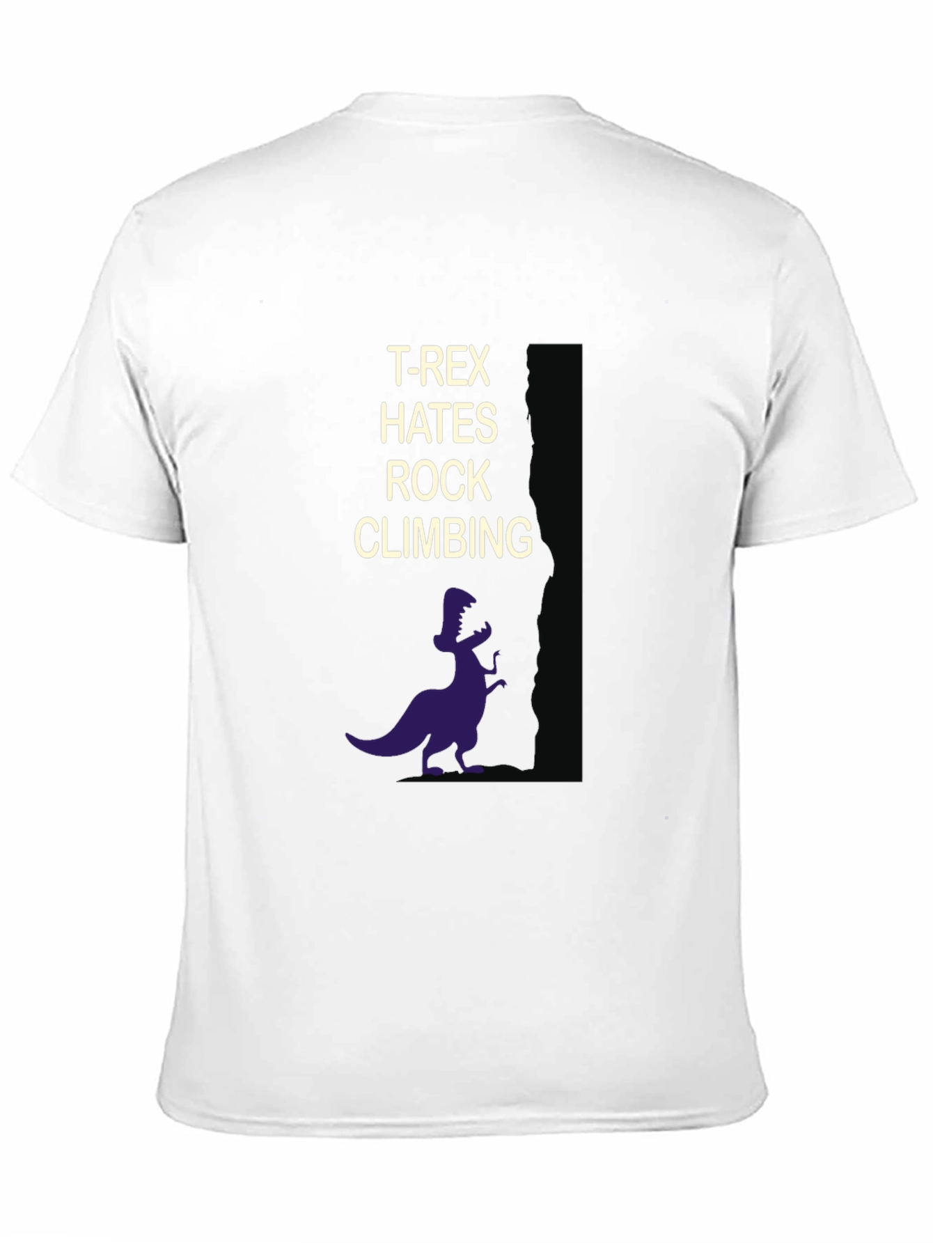 T-Rex Hates Rock Climbing Funny Graphic T-Shirt