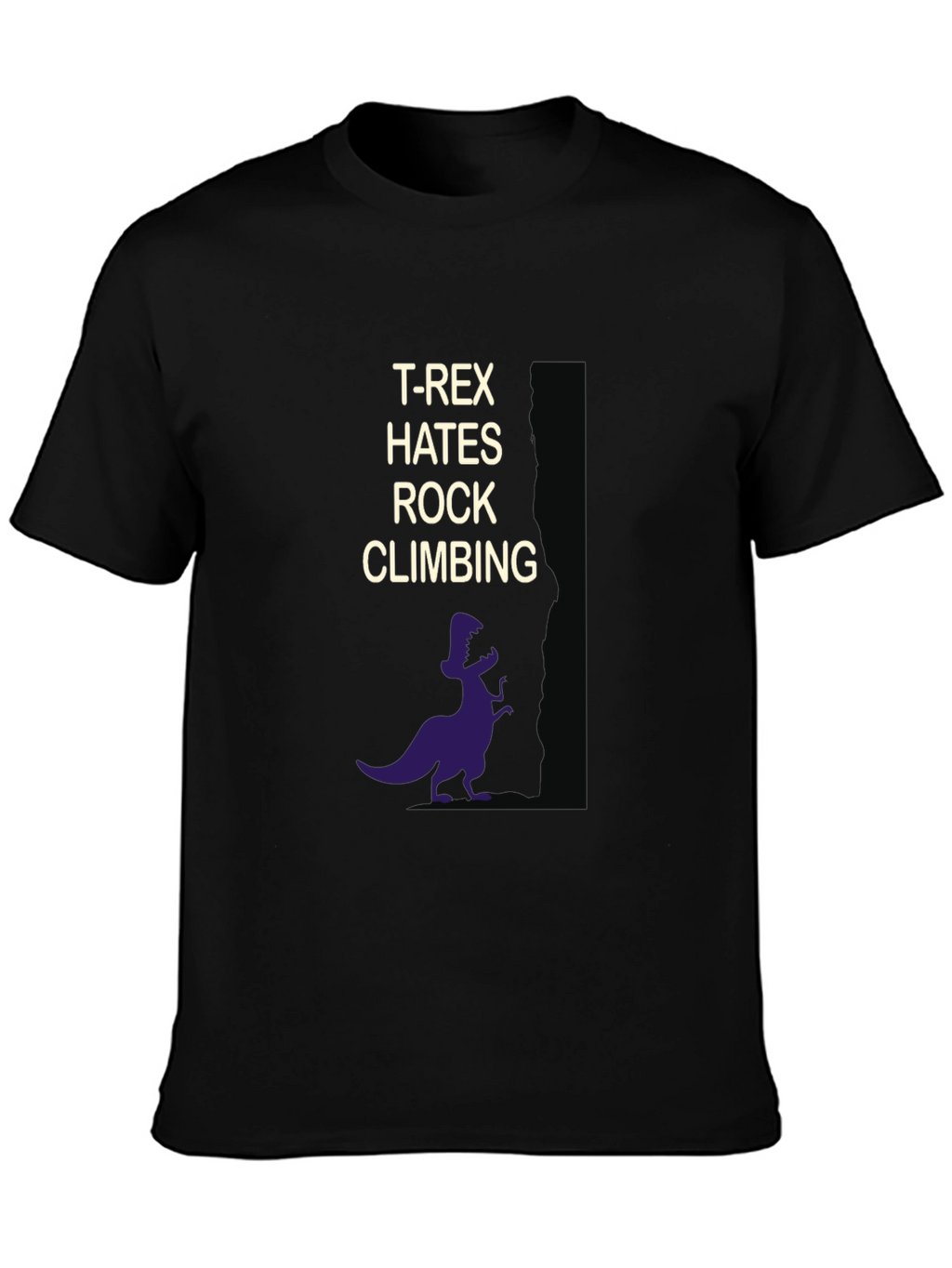 T-Rex Hates Rock Climbing Funny Graphic T-Shirt