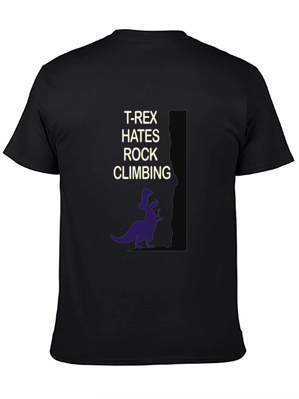T-Rex Hates Rock Climbing Funny Graphic T-Shirt