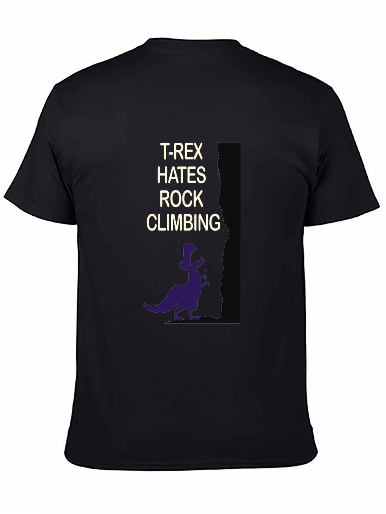 T-Rex Hates Rock Climbing Funny Graphic T-Shirt