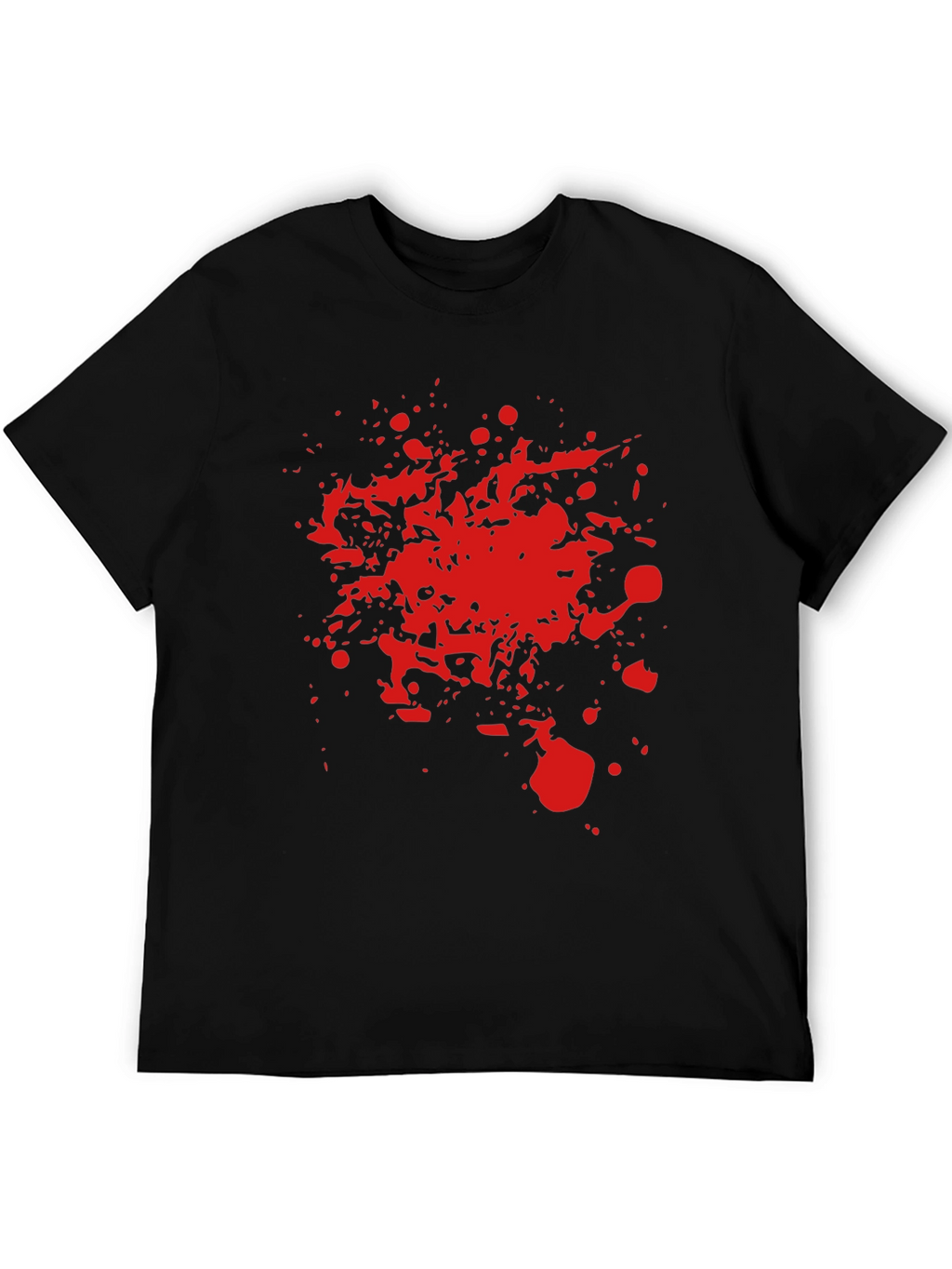 Red Splatter Graphic T-Shirt - Bold Black Tee