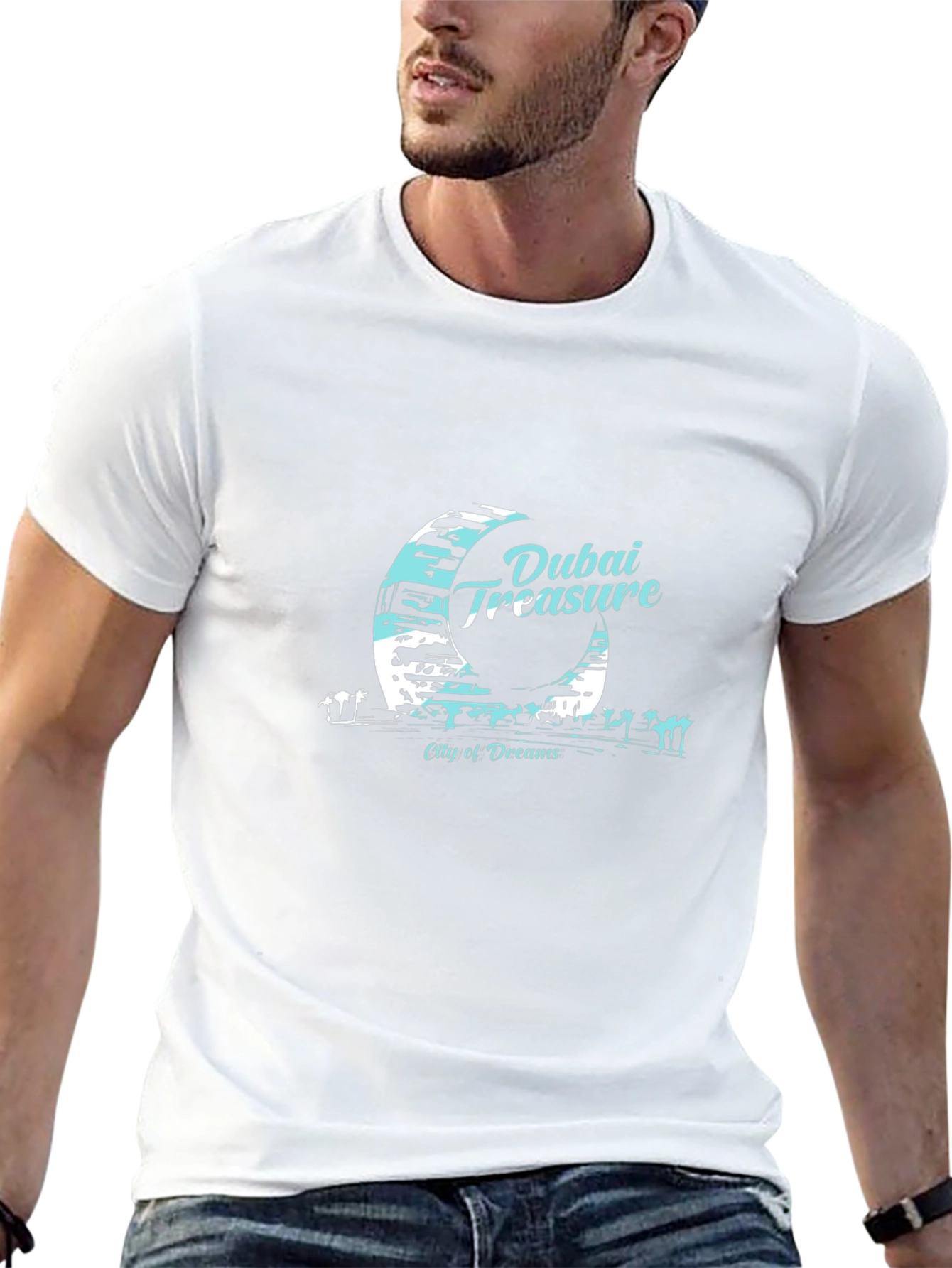 Dubai Treasure Mens Black T-Shirt City of Dreams Tee