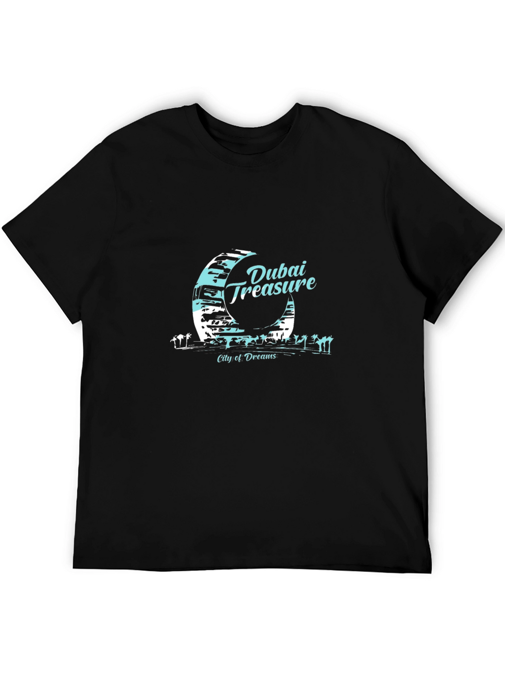 Dubai Treasure Mens Black T-Shirt City of Dreams Tee
