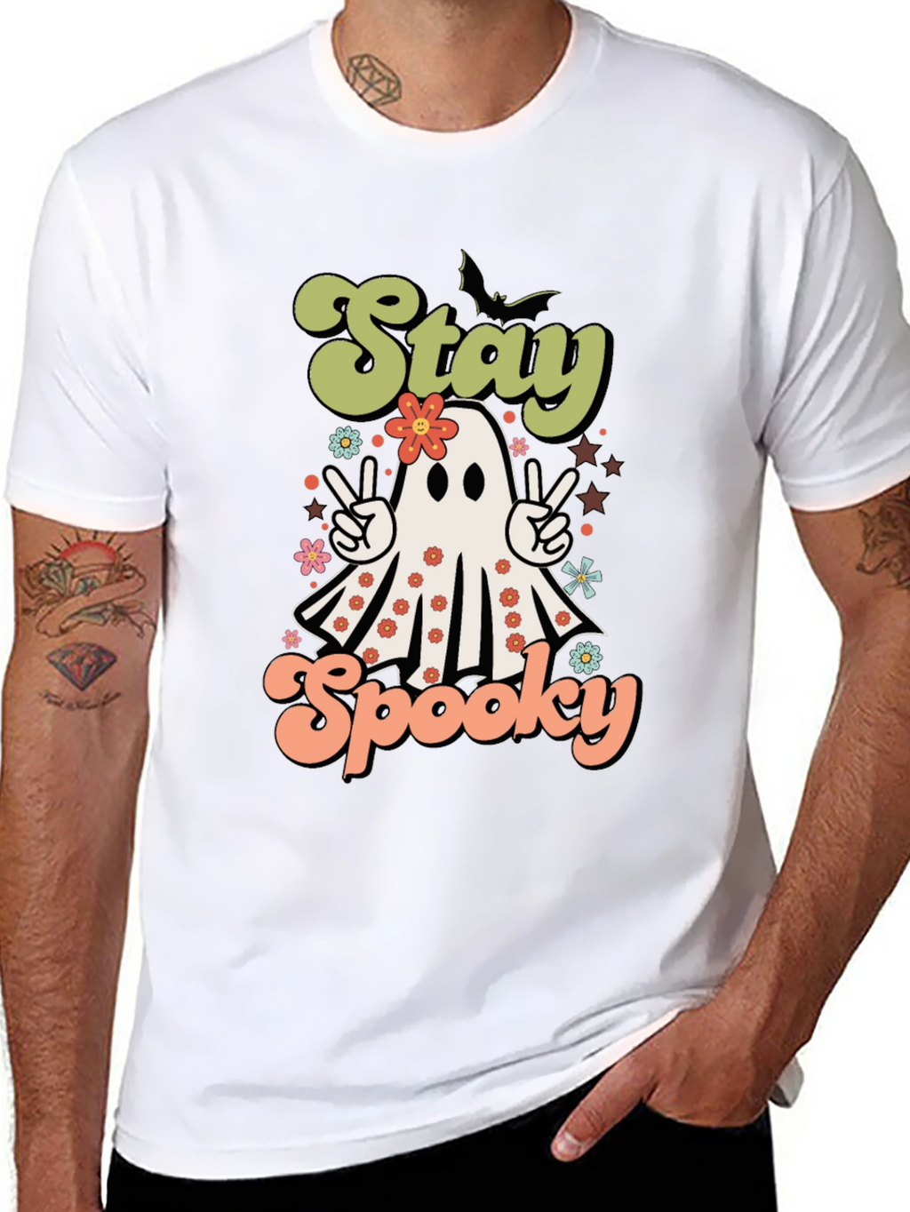 Stay Spooky Halloween T-Shirt Ghost Design