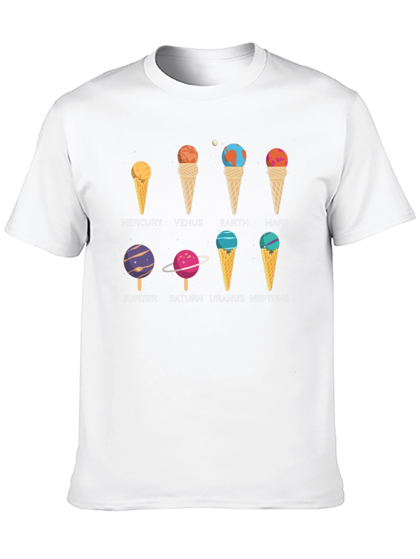 Planets Ice Cream T-Shirt - Astronomy Space Tee