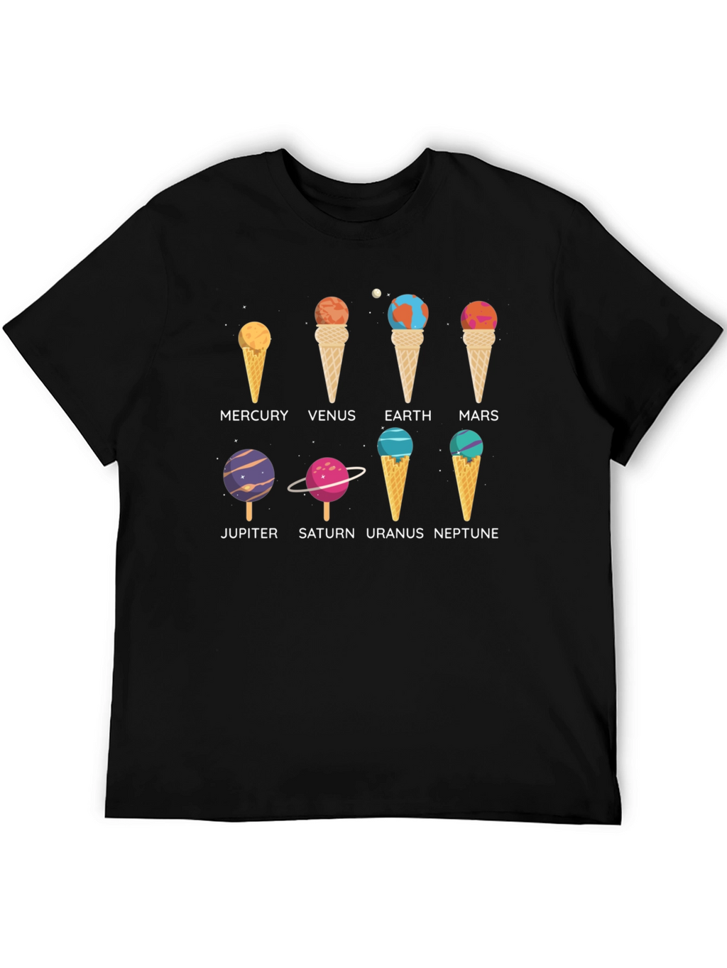 Planets Ice Cream T-Shirt - Astronomy Space Tee