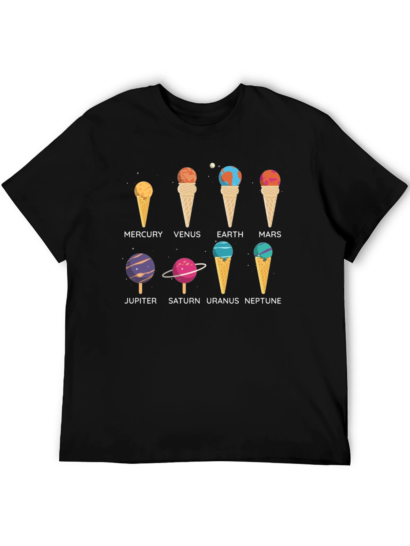 Planets Ice Cream T-Shirt - Astronomy Space Tee