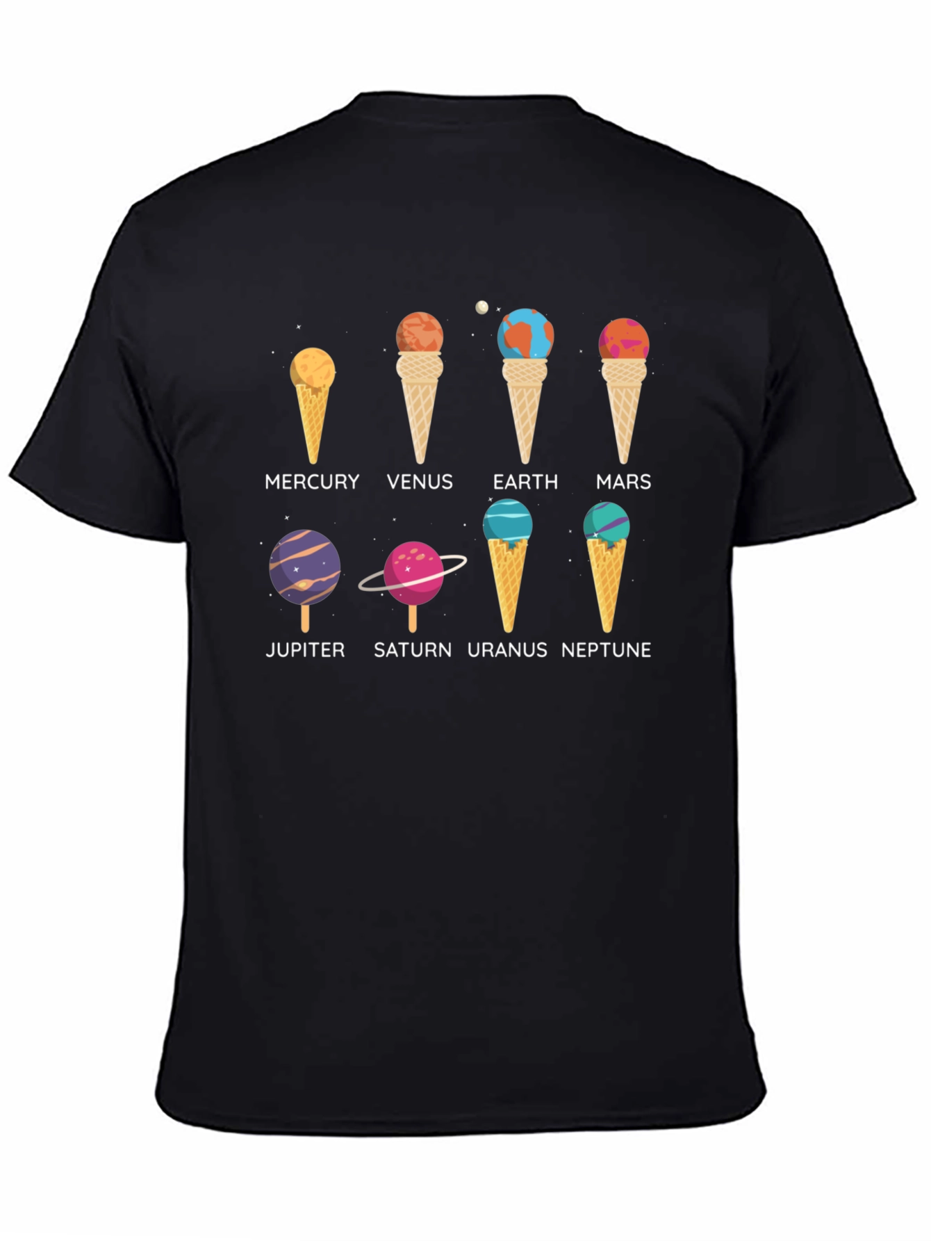Planets Ice Cream T-Shirt - Astronomy Space Tee