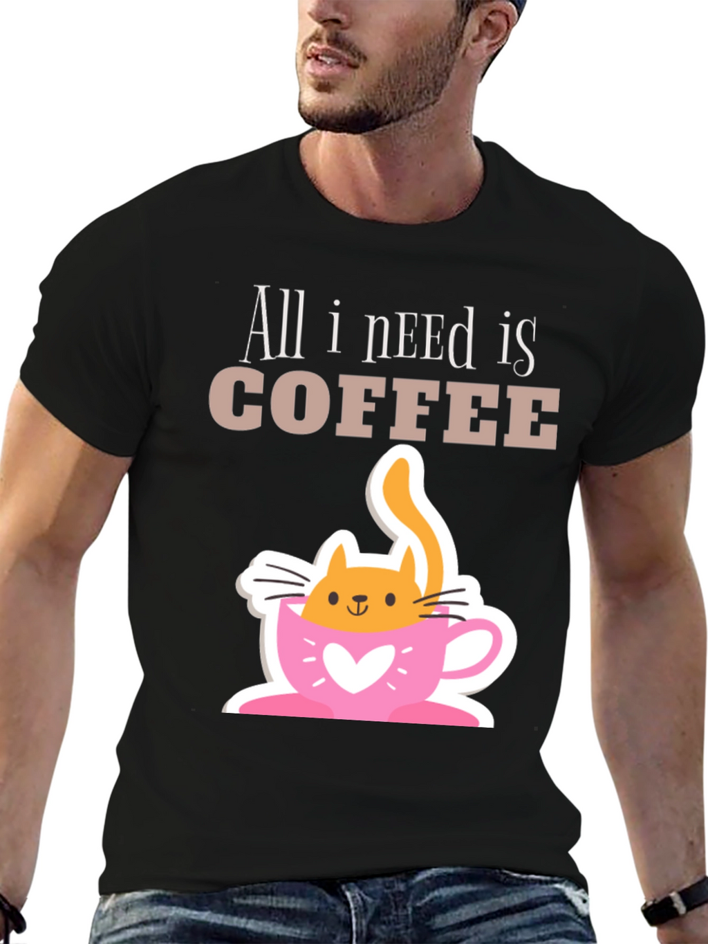 All I Need Is Coffee Cat T-Shirt
