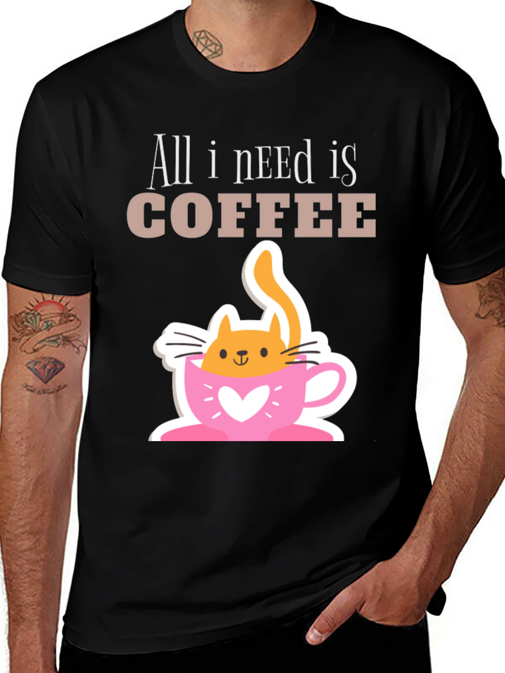 All I Need Is Coffee Cat T-Shirt