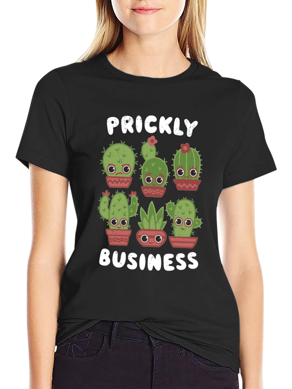 Prickly Business T-Shirt - Cute Cactus Design