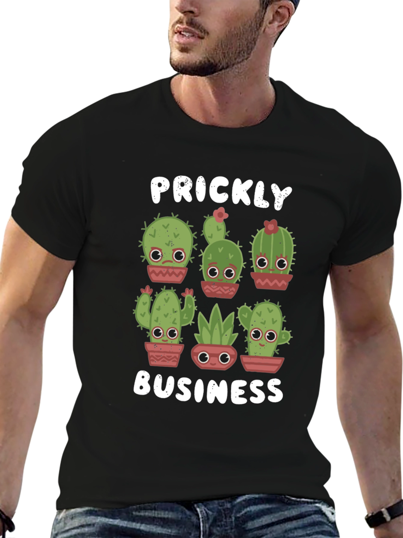 Prickly Business T-Shirt - Cute Cactus Design