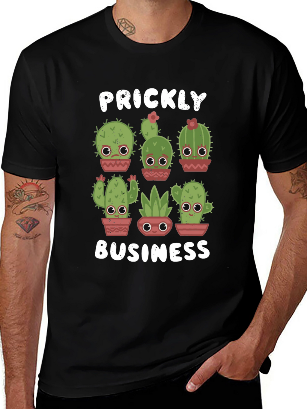 Prickly Business T-Shirt - Cute Cactus Design
