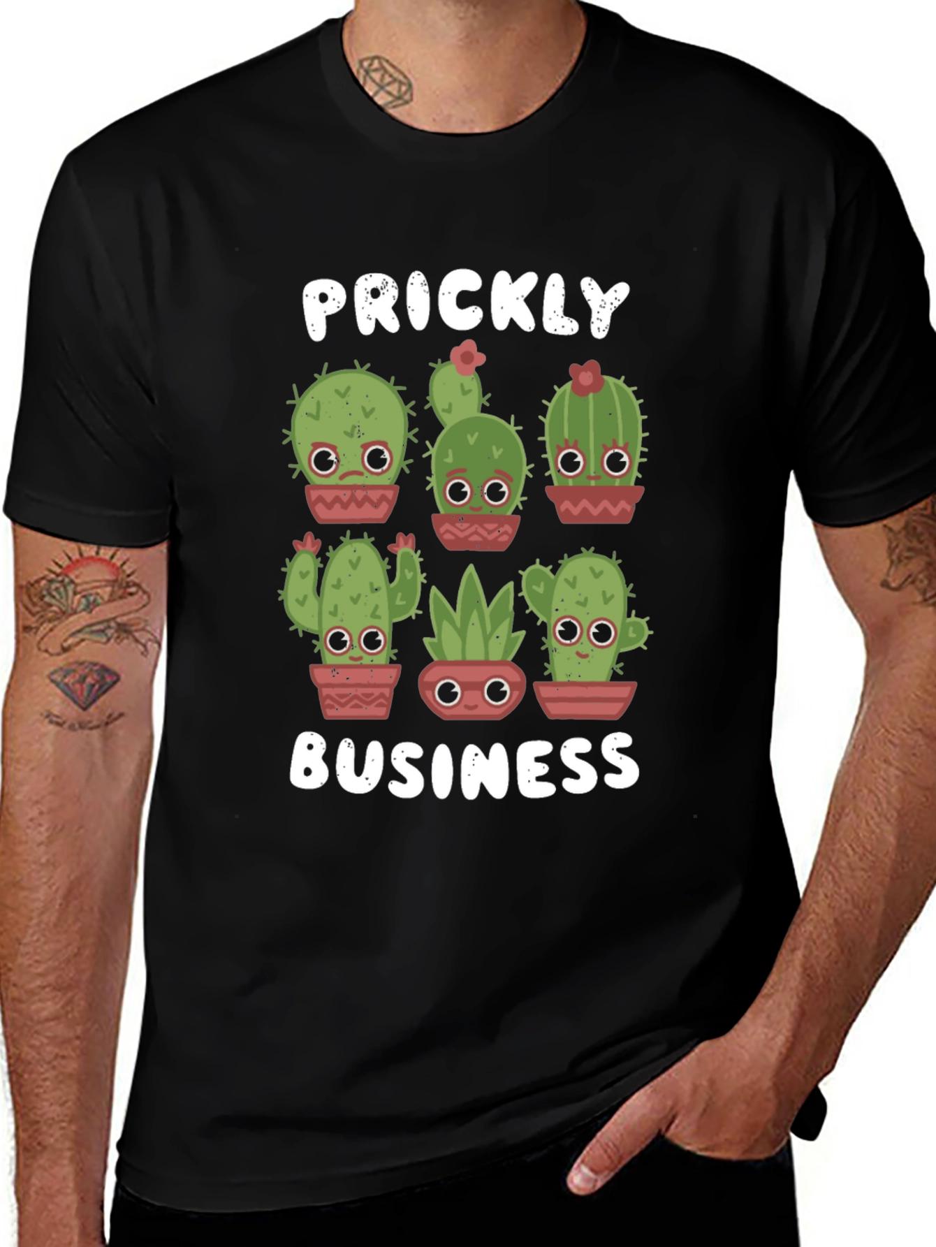 Prickly Business T-Shirt - Cute Cactus Design