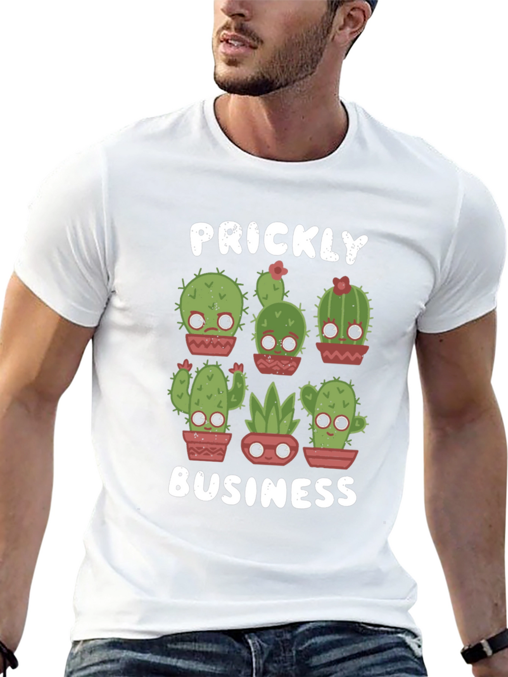 Prickly Business T-Shirt - Cute Cactus Design