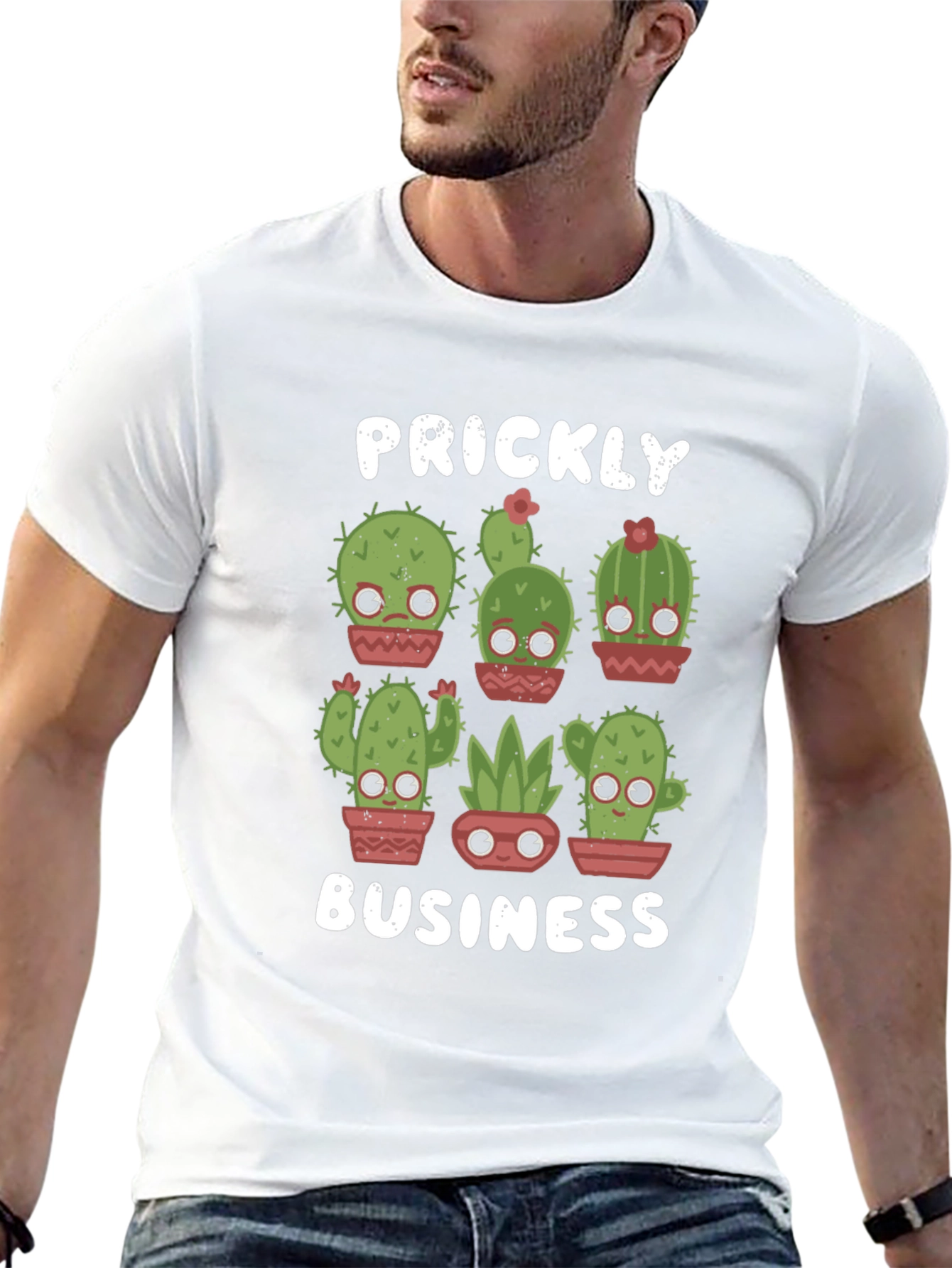 Prickly Business T-Shirt - Cute Cactus Design