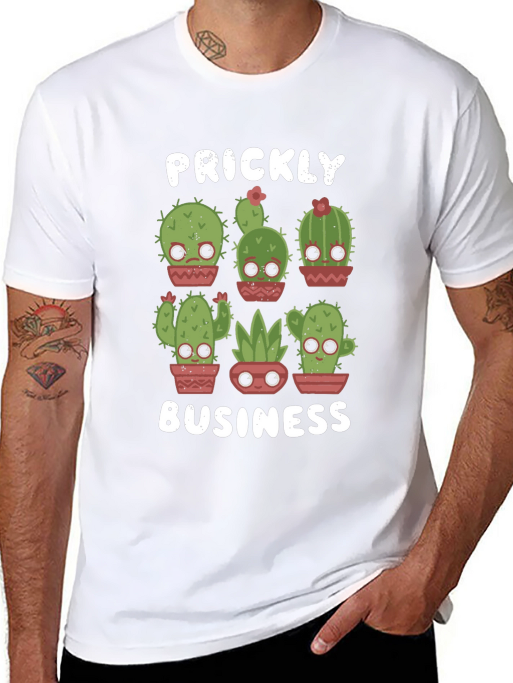 Prickly Business T-Shirt - Cute Cactus Design