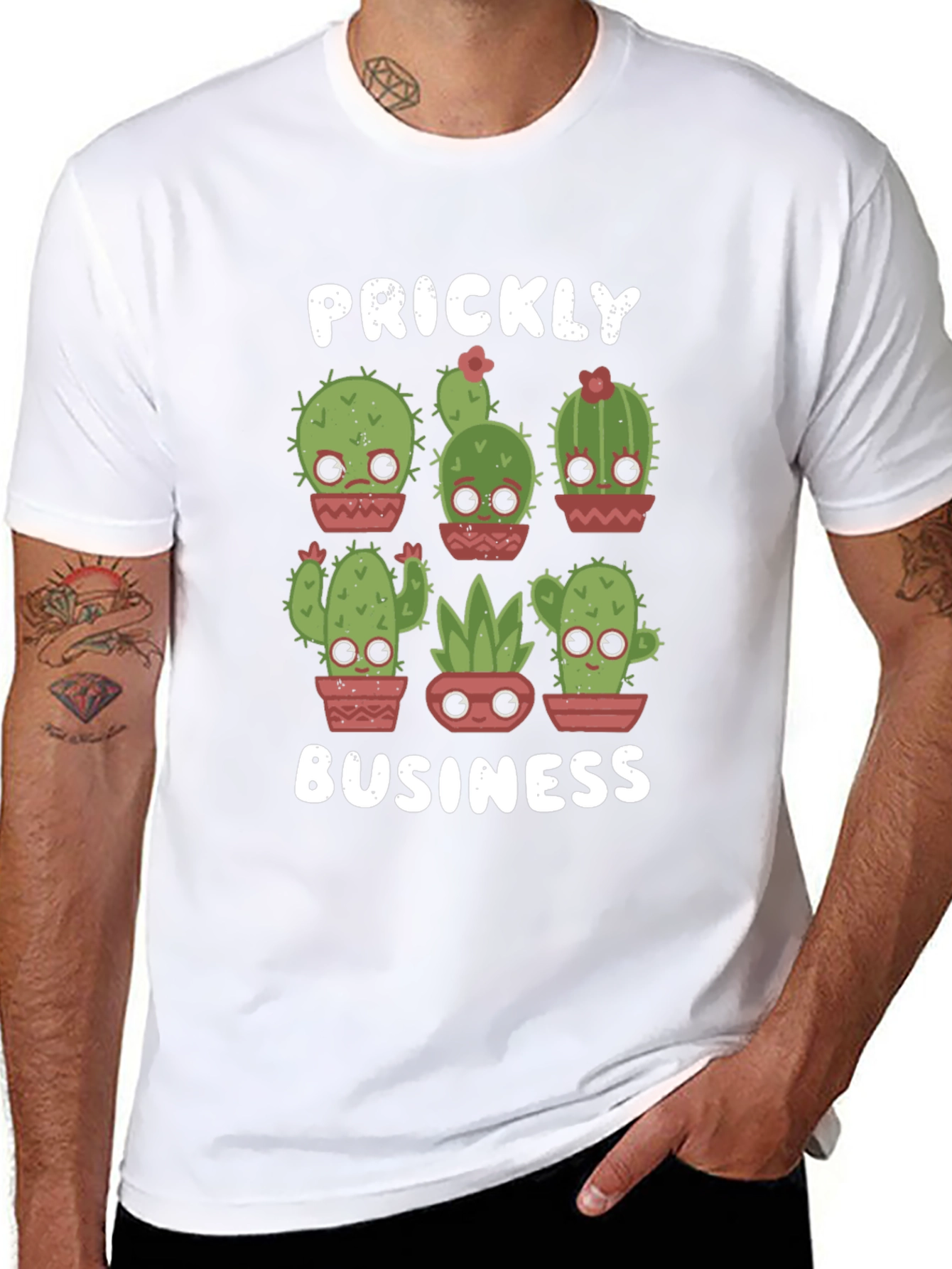Prickly Business T-Shirt - Cute Cactus Design
