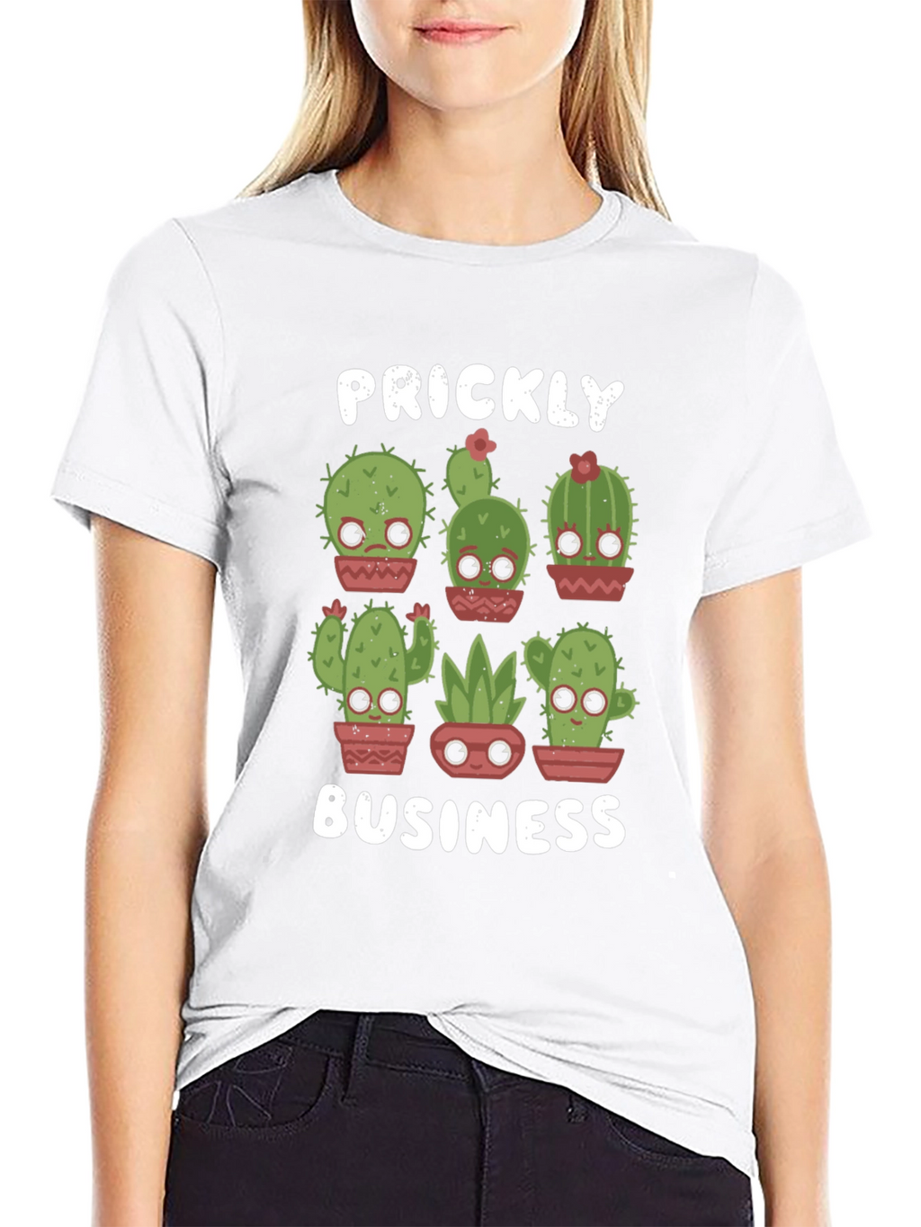 Prickly Business T-Shirt - Cute Cactus Design