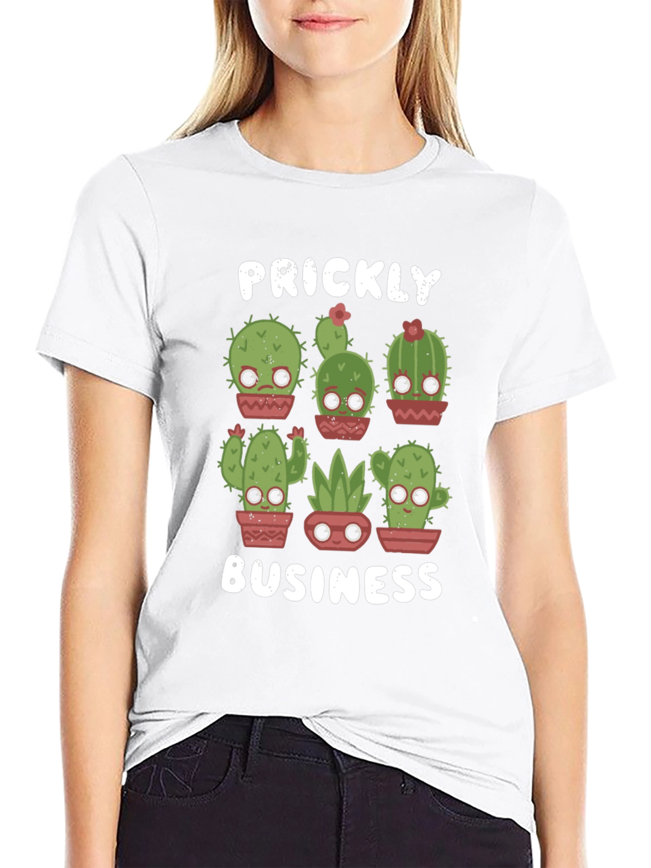 Prickly Business T-Shirt - Cute Cactus Design