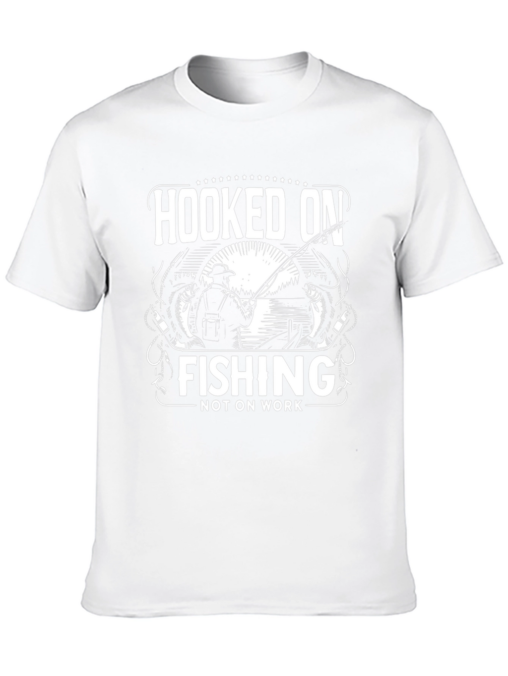 Hooked On Fishing Graphic T-Shirt - Black