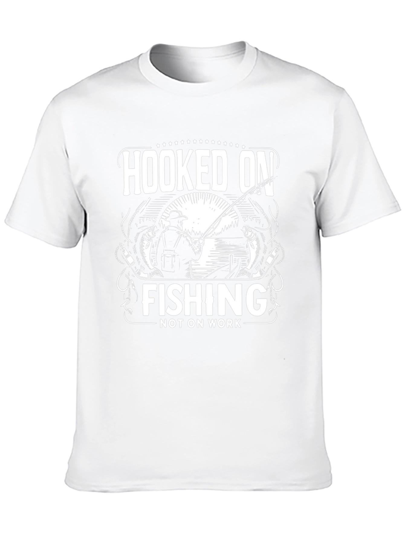 Hooked On Fishing Graphic T-Shirt - Black